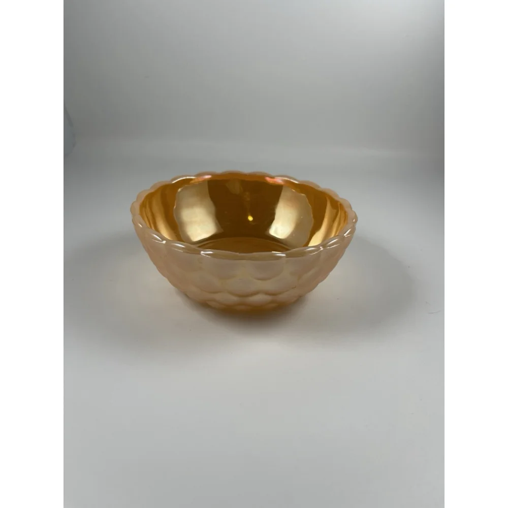 Vint Fire King Peach Luster Honeycomb Bowl Bubble Bowl Anchor Hocking 5